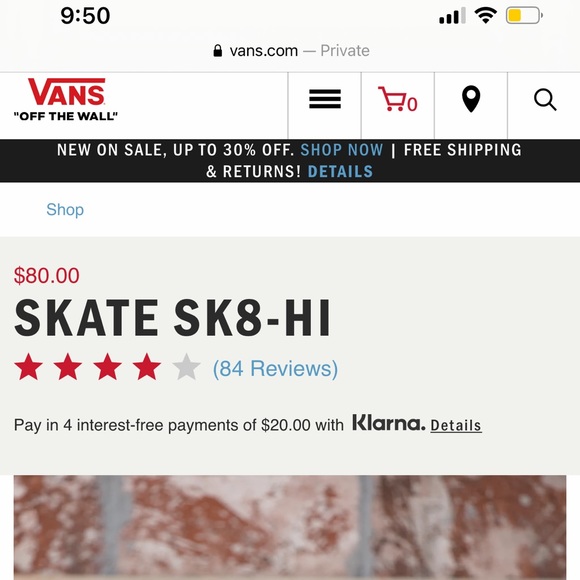 New men’s Vans skate shoes skate Sk8- Hi - Picture 2 of 3